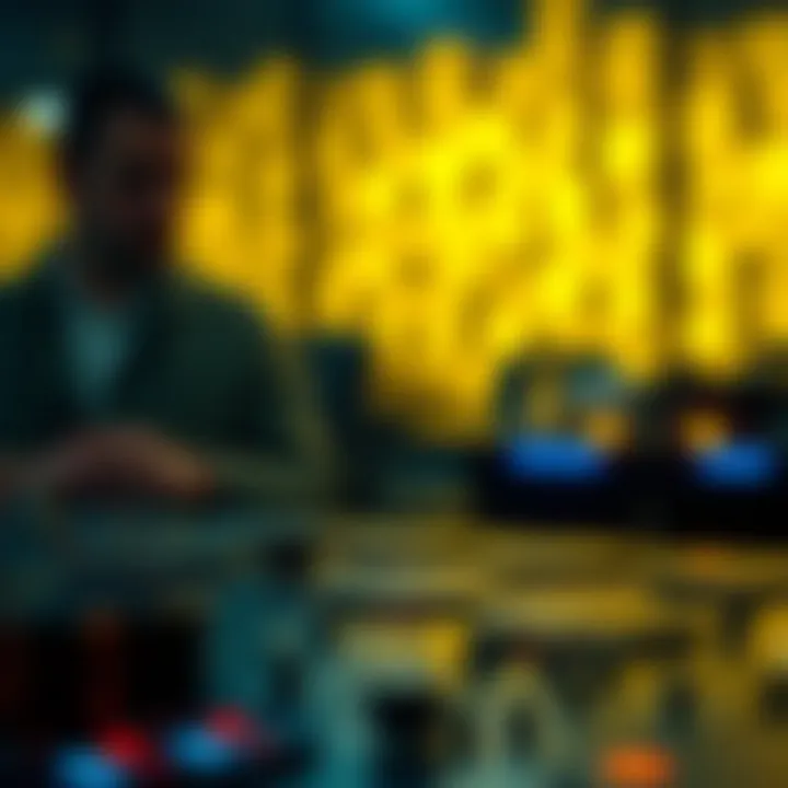 Visual representation of blockchain technology in action Blockchain technology representation