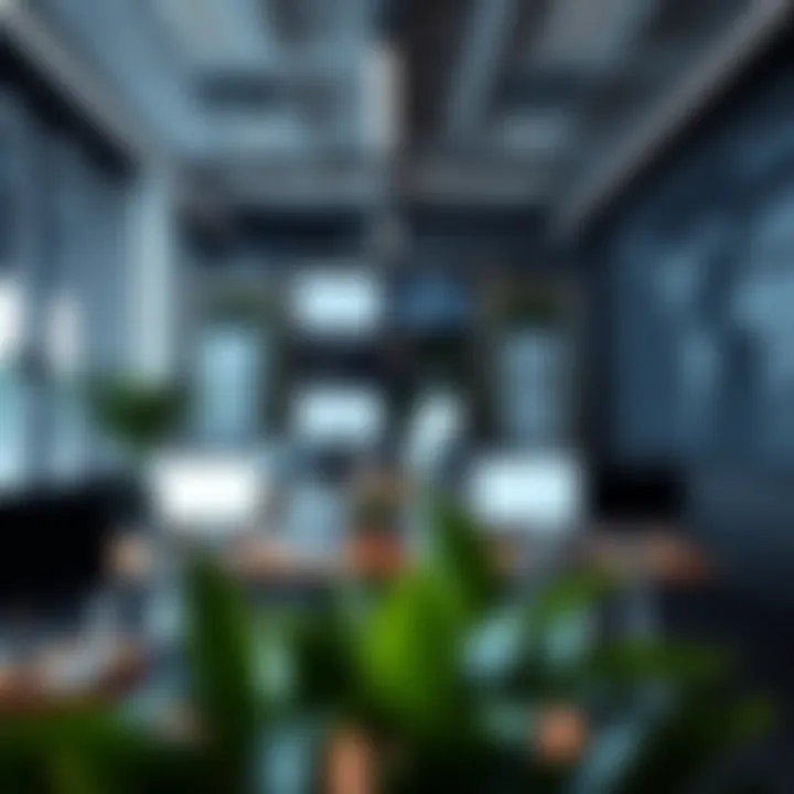 A glimpse into a modern blockchain office environment Innovative blockchain workspace