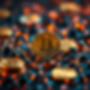 Conceptual image of blockchain technology behind cryptocurrencies