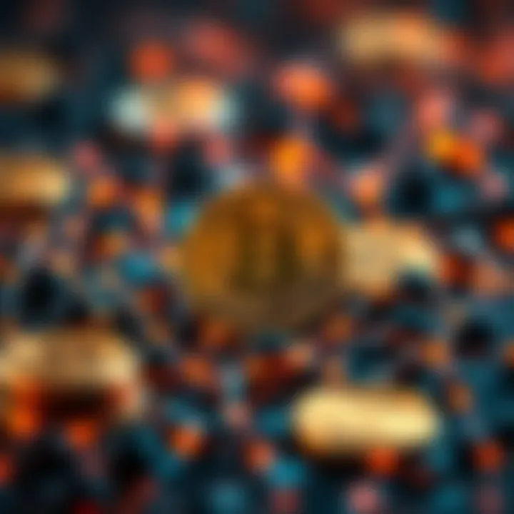 Conceptual image of blockchain technology behind cryptocurrencies