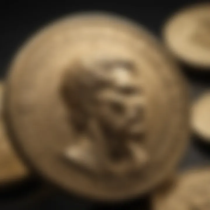 A close-up view of Titan Gold Coin showcasing its unique design.