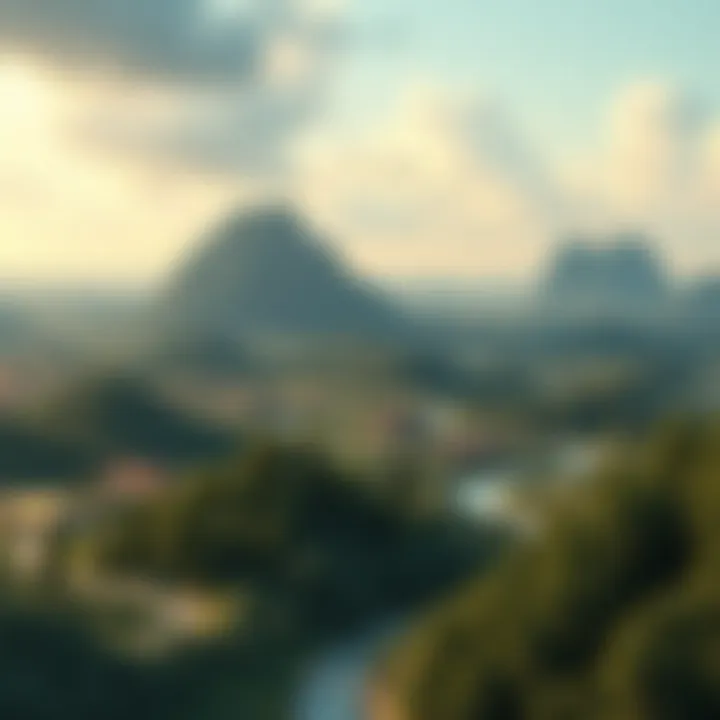 Digital Landscape of Virtual Real Estate A digital landscape showcasing virtual land parcels.