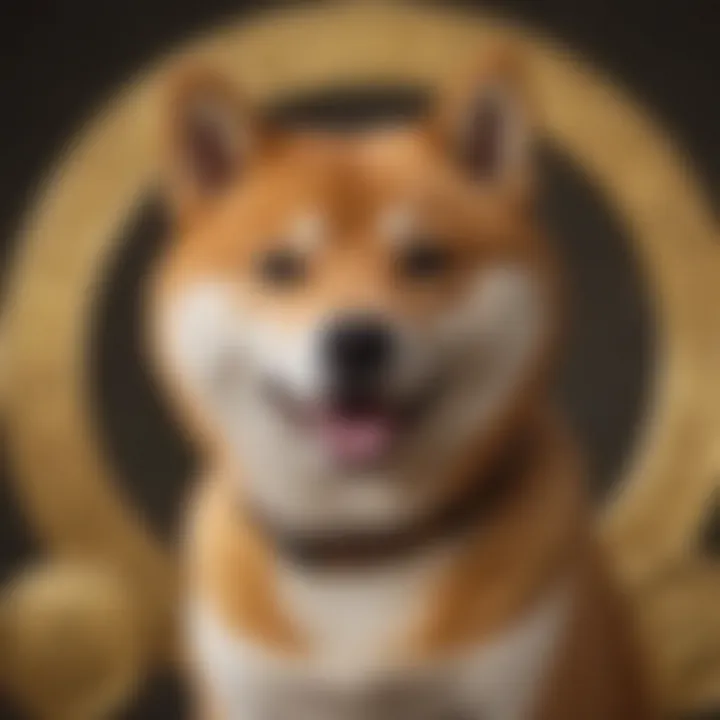 A digital representation of the Shiba Inu cryptocurrency logo.