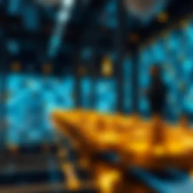 Futuristic depiction of blockchain and staking technology