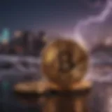 An illustration showcasing the concept of Lightning cryptocurrency transactions.