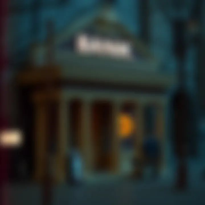 Traditional bank contrasting with digital cryptocurrency solutions