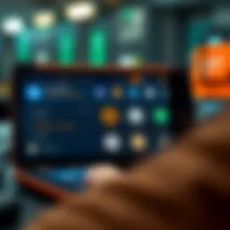 A high-tech digital wallet interface showcasing various cryptocurrency options