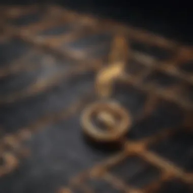 A digital representation of a music note intertwined with blockchain symbols.