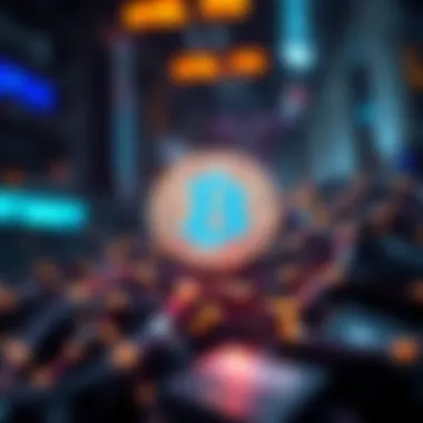 Visual representation of blockchain technology and NFTs