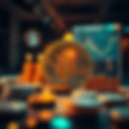 Visual representation of staking smart contracts concept