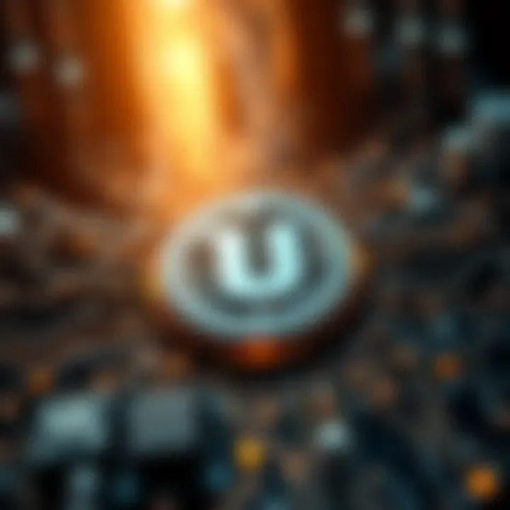 Visual depiction of blockchain technology supporting Unicoin